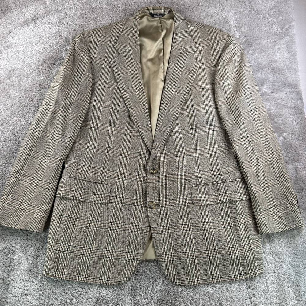 VTG Polo University Club Ralph Lauren Blazer 42R USA Union Made Plaid Wool